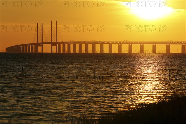 Oresund Bridge in backlight