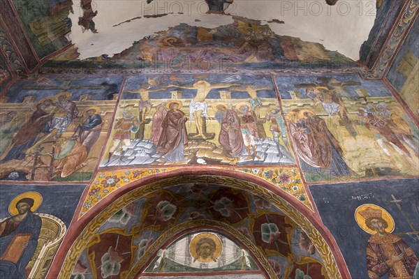 Wall frescoes in the Church of the Exaltation of the Cross
