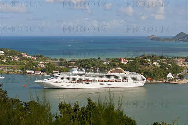 Castries harbour with the cruise ship Emerald Princess