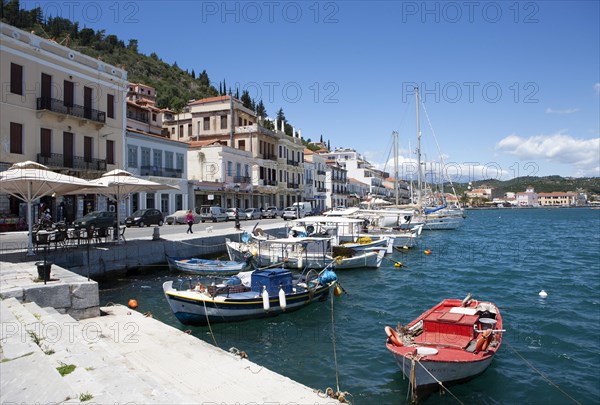 Harbour promenade with fishing boats