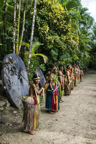 Stick dance performed by the tribal people of Yap Island