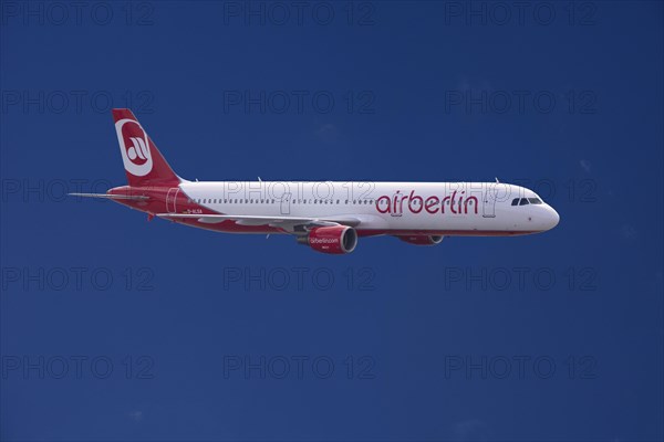 D-ALSA Air Berlin Airbus A321-211 in flight against blue sky