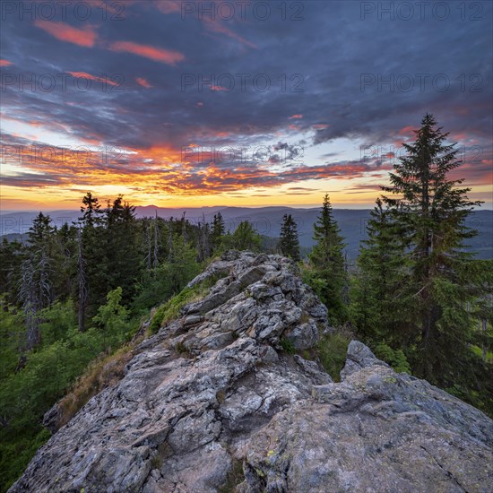 View from the summit of the Grosser Rachel at sunset
