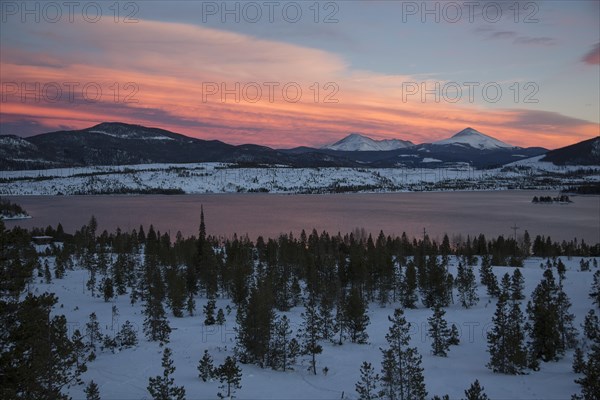 Sunset over the Dillon Reservoir