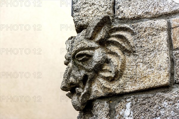 Sculpture of the Beast of Gevaudan on the wall
