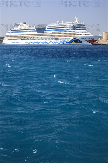 Cruise ship Aida Diva in the harbour of Rhodes