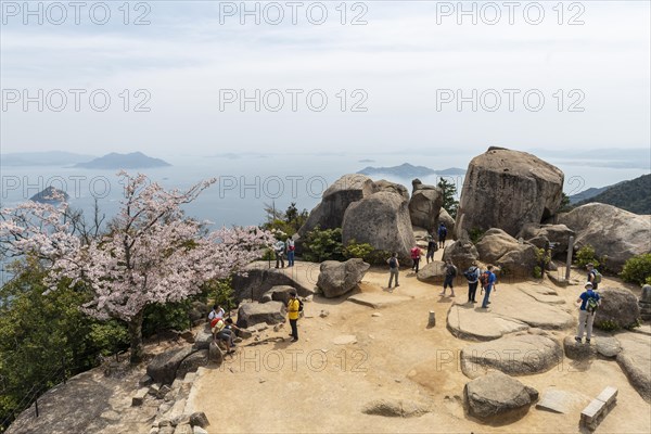 Tourists at Mount Misen