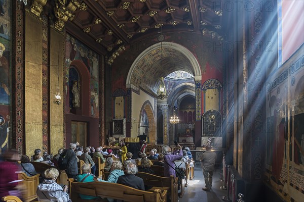 Travel group in the sanctuary