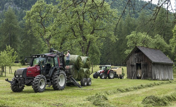 Tractor with hay