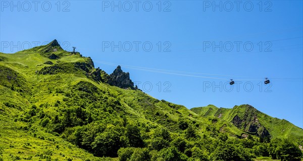 View on Puy de Sancy with cable car
