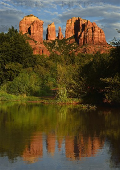 Reflection of Cathedral Rock in Oak Creek River