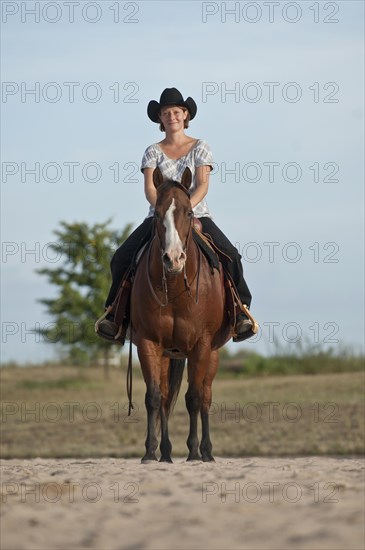 Woman on a Quarter Horse