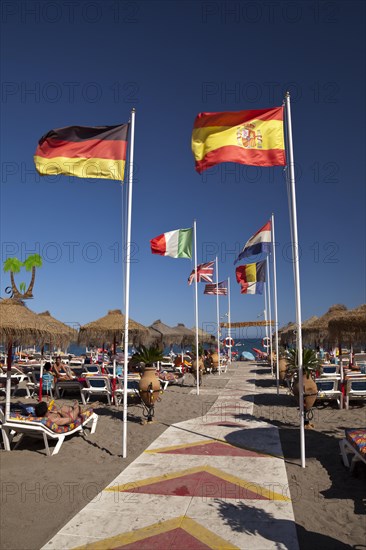 Flags on the way to the beach