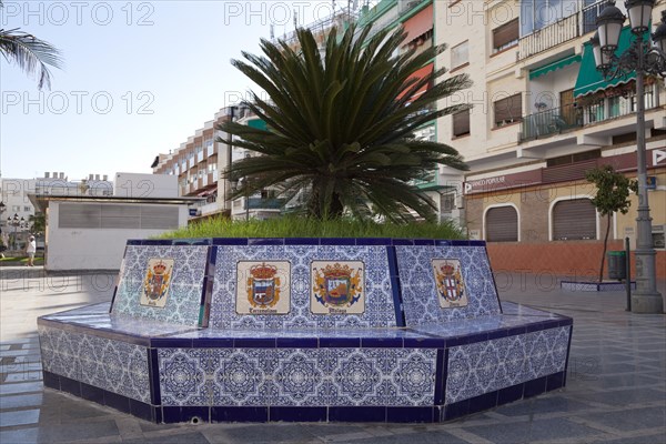 Bench with colourful tiles