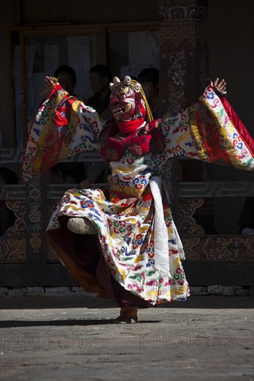 Traditional dancer at Tsechu festival