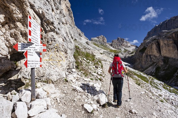 Hiker climbing Kesselkogel mountain