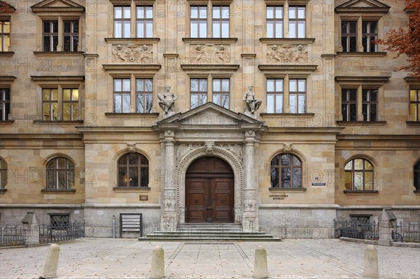 Entrance facade of the Palace of Justice in Bamberg