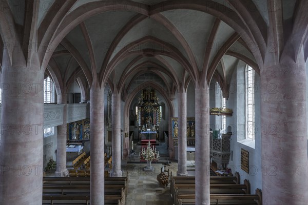 Interior of the gothic hall church St. Veit Church