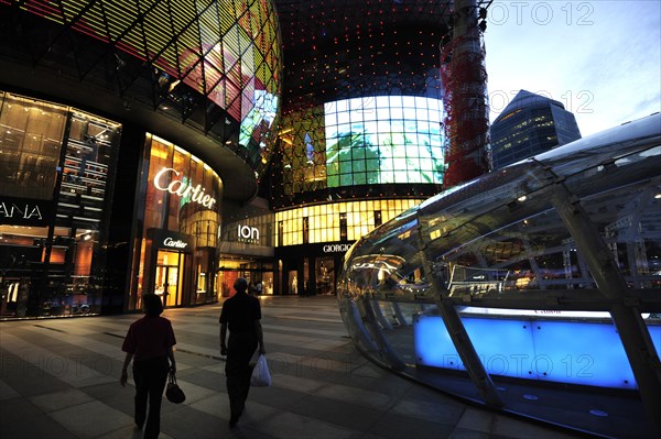 Ion Orchard shopping centre at dusk
