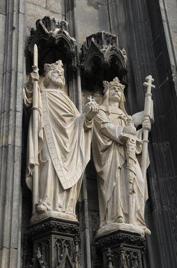 Stone sculptures on the entrance portal