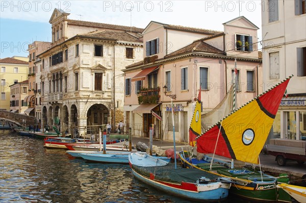 Traditional sail fishing boats on Riva Vena canal