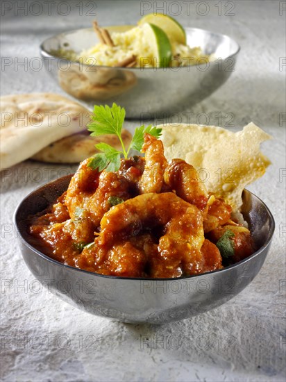 Prawn Makhani curry and rice