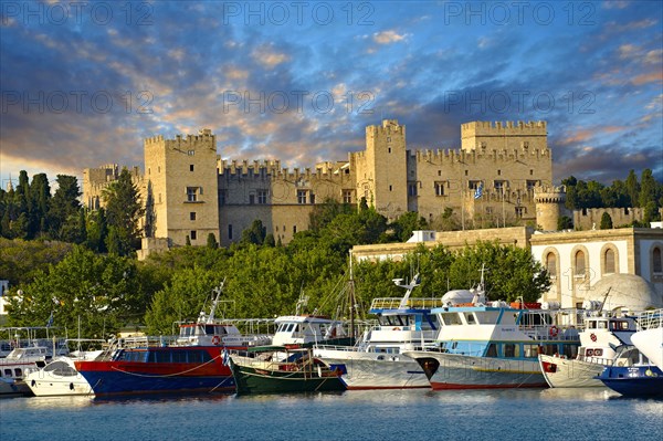 The 14th century medieval palace of the Grand Master of the Knights of St John with the harbour below