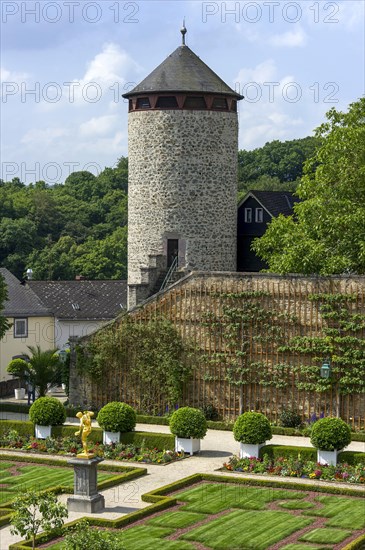 Baroque castle gardens with fruit trellises
