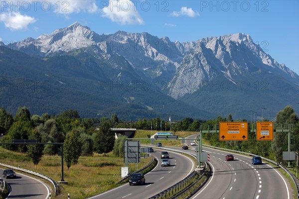 B2 at the tunnel exit and town entrance of Garmisch-Partenkirchen