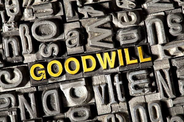 Old lead letters forming the word Goodwill