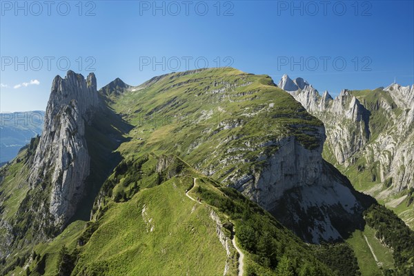 View over the Alpstein Range with the Kreuzberge Mountains