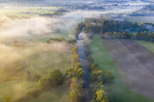 Loisach in the morning mist