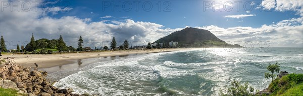 View to Mount Manganui with beach