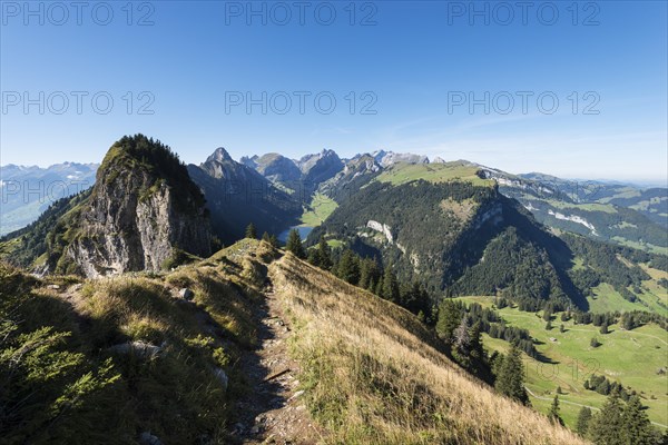 View of the Appenzell Alps as seen from the geological mountain trail