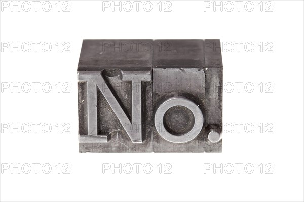 Old lead letters froming the abbreviation 'No.'