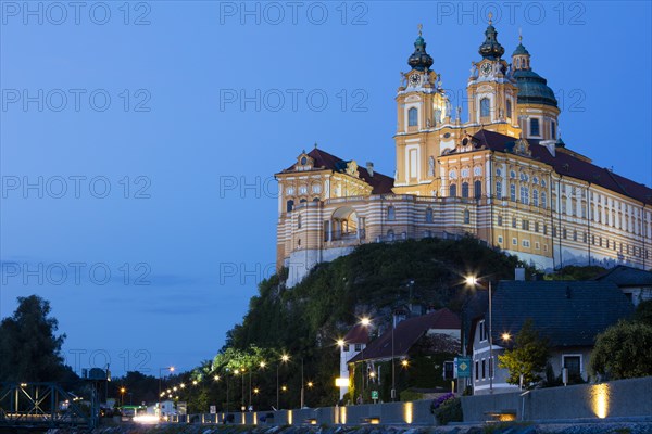 Benedictine Abbey of Melk Abbey at dusk