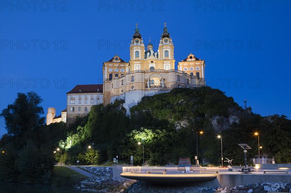 Benedictine Abbey of Melk Abbey at dusk