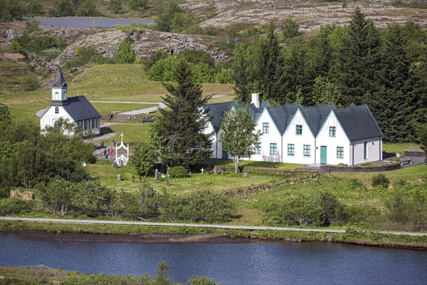 Pingvellir National Park with the church Pingvallakirkja