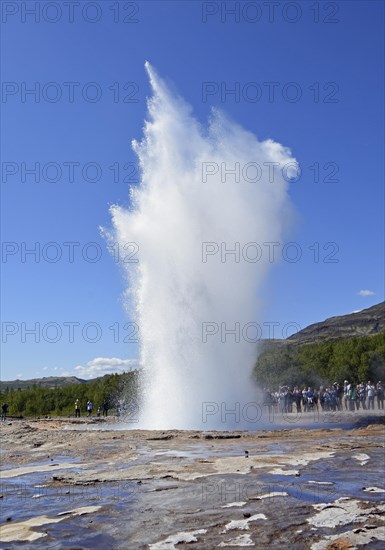 Fountain of the erupting Strokkur Geysir