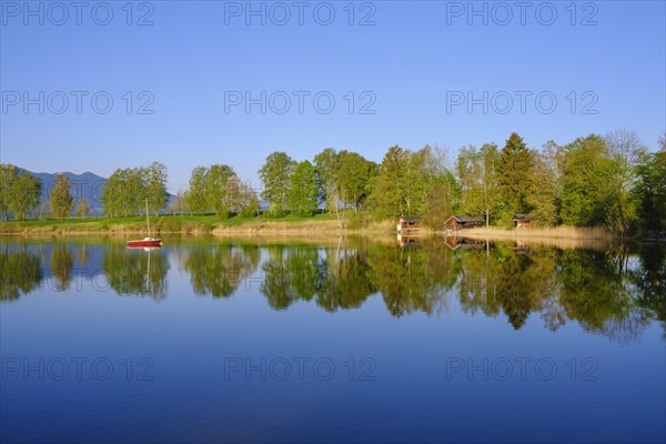 Lake shore of Lake Staffelsee in Uffing am Staffelsee