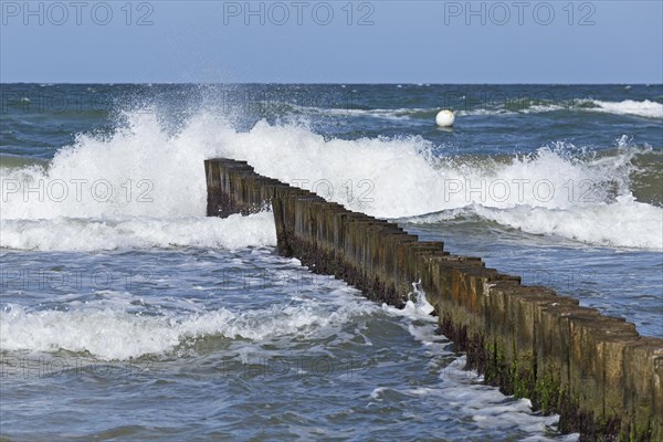 Stormy surf at groyne