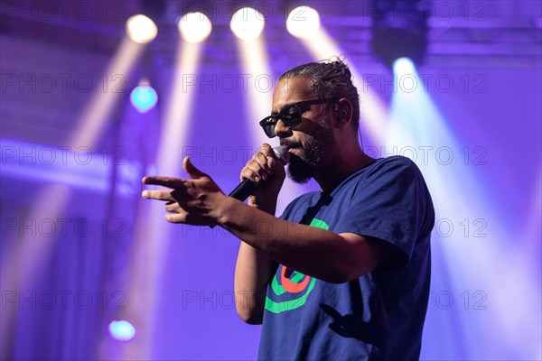 German rapper Samy Deluxe live at the 27th Blue Balls Festival in Lucerne