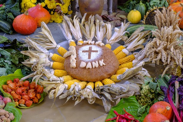 Fruit and vegetables at the Thanksgiving altar