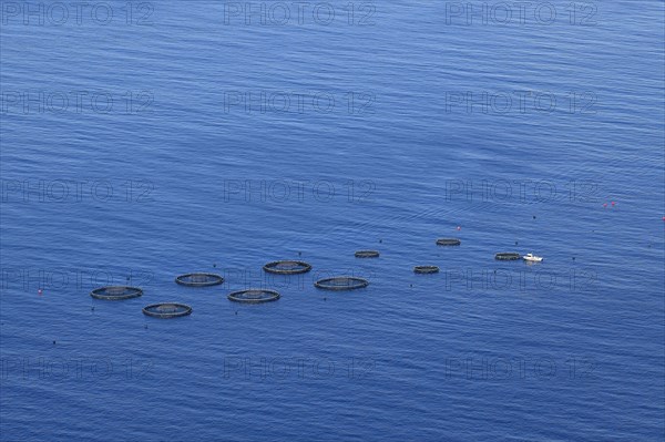 Fishing boat controls free-water nets in the sea