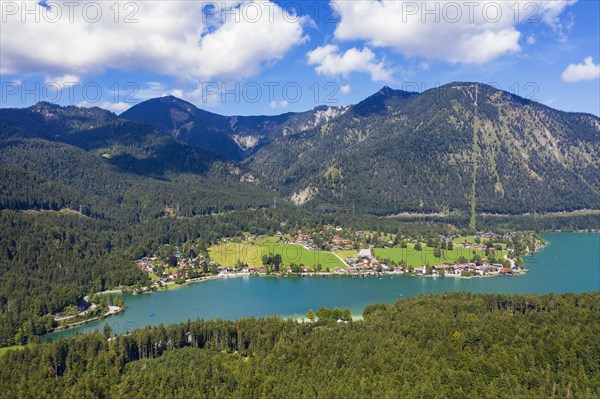 Walchensee village and Lake Walchensee