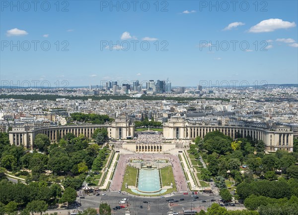 View from the Eiffel Tower to the Jardins du Trocadero