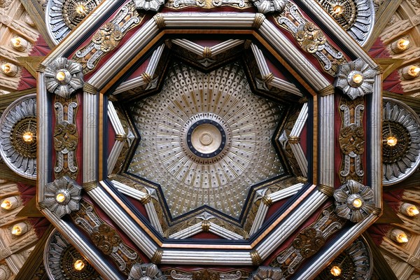 Art Deco ceiling in the foyer of the Pantages Theatre
