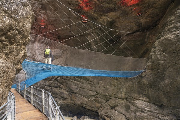 Glacier gorge Grindelwald with net construction Spiderweb