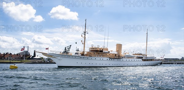 King yacht Dannebrog in the harbour
