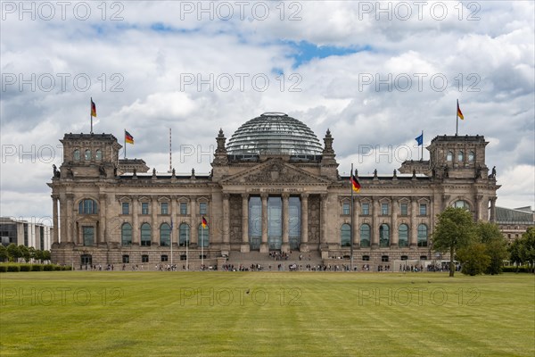 Reichstag and Germany Flag